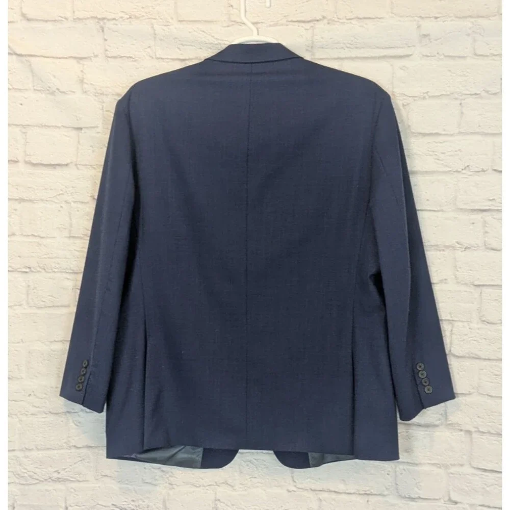 JB Britches Blazer Men’s 48R Logan Blue Suit‎ Jacket Wool Blend